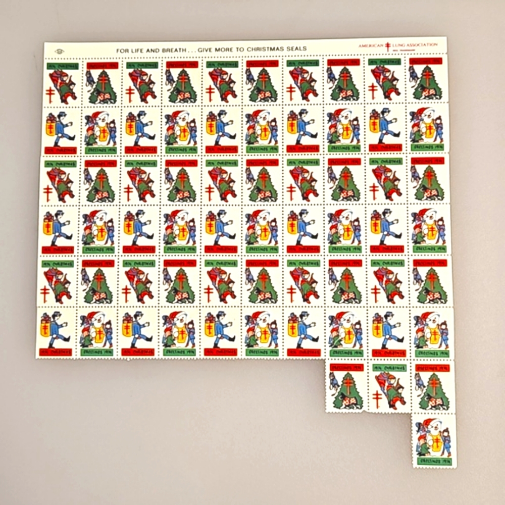 The American Lung Association Christmas seals 'for life & breath' 1974 ephemera